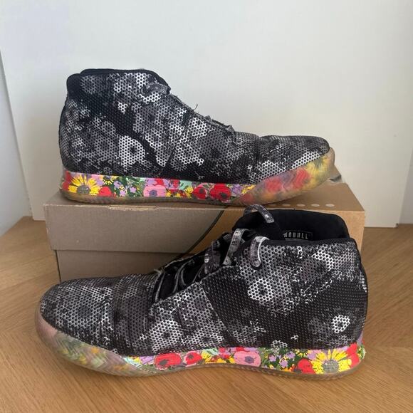 NOBULL Court Mid Top ‘Black Floral’ Men Sneakers - SZ Men 11.5 - Women 13